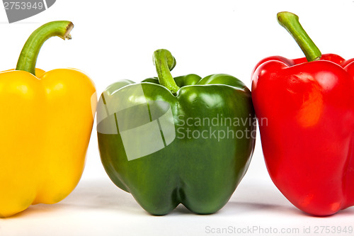 Image of Group of seet bell peppers isolated on white