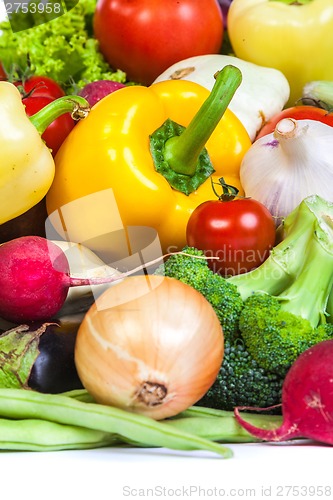 Image of Group of fresh vegetables isolated on a white background