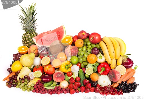 Image of Group of fresh vegetables isolated on white