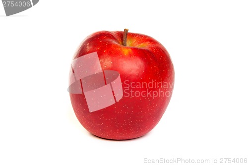 Image of A shiny red apple isolated on a white background