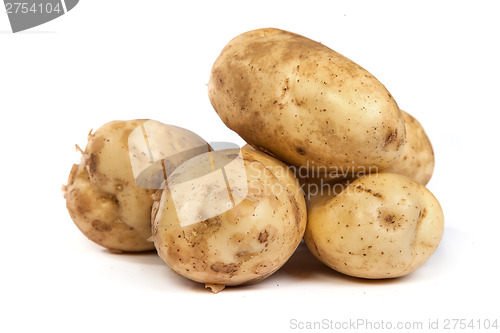 Image of Group of potatoes isolated on white