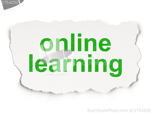 Image of Education concept: Online Learning on Paper background