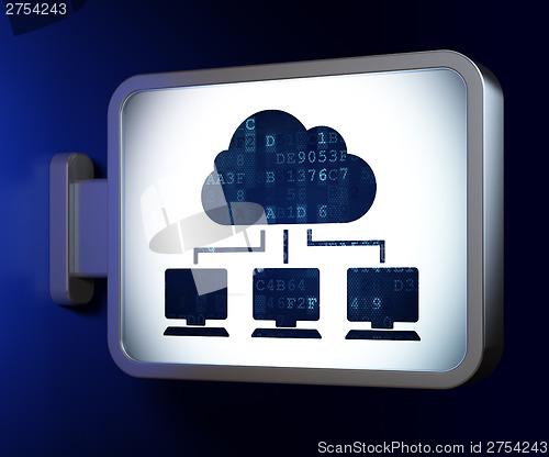 Image of Cloud technology concept: Cloud Network on billboard background