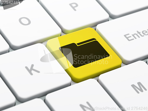 Image of Business concept: Folder on computer keyboard background