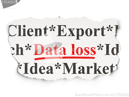 Image of Information concept: Data Loss on Paper background