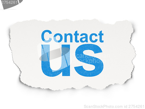 Image of Advertising concept: Contact Us on Paper background