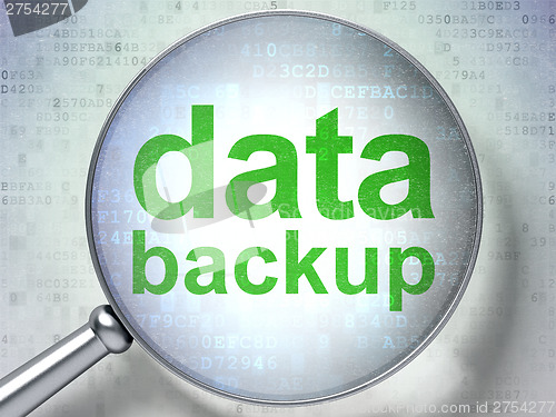 Image of Data concept: Data Backup with optical glass
