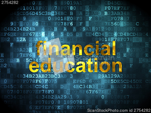 Image of Education concept: Financial Education on digital background