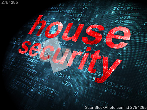 Image of Security concept: House Security on digital background