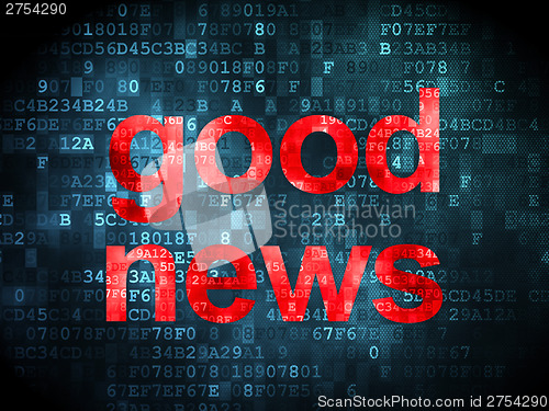 Image of News concept: Good News on digital background