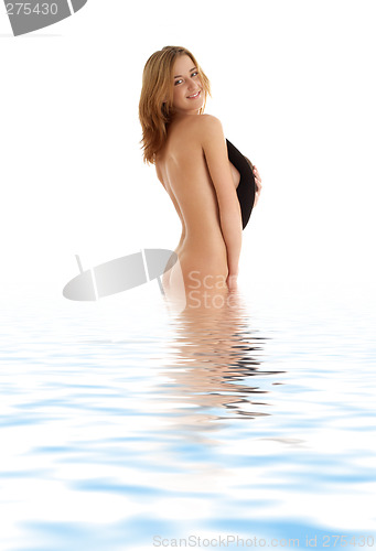 Image of girl with hat in water