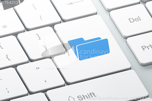 Image of Business concept: Folder on computer keyboard background