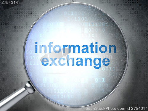 Image of Data concept: Information Exchange with optical glass