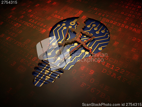 Image of Business concept: Light Bulb on digital screen background