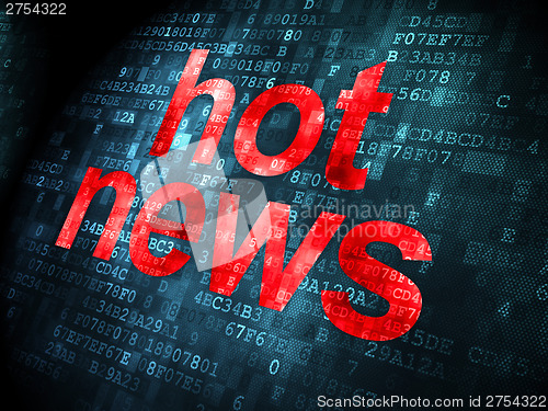 Image of Hot News on digital background
