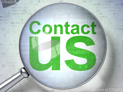 Image of Marketing concept: Contact Us with optical glass