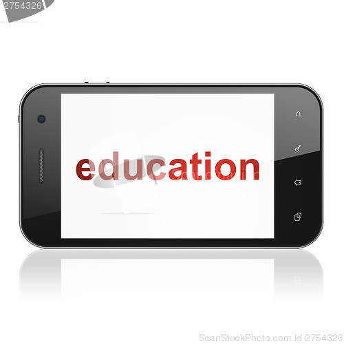 Image of Education concept: Education on smartphone