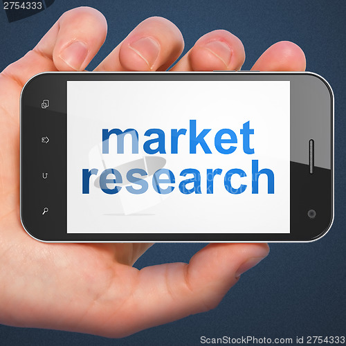 Image of Advertising concept: Market Research on smartphone