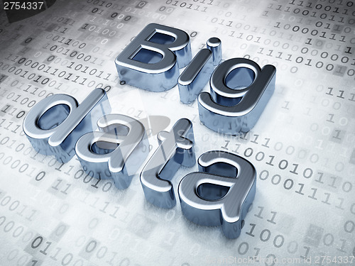 Image of Information concept: Silver Big Data on digital background