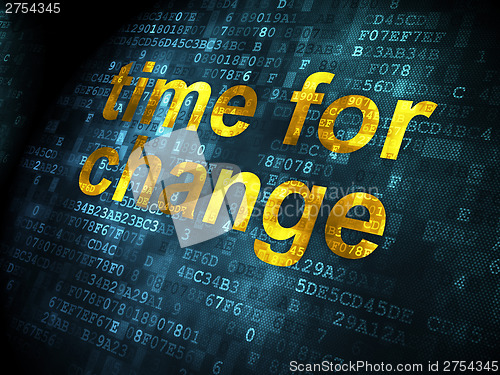 Image of Timeline concept: Time for Change on digital background