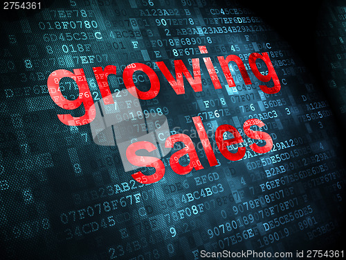 Image of Business concept: Growing Sales on digital background