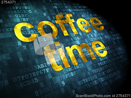 Image of Timeline concept: Coffee Time on digital background