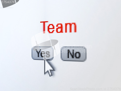 Image of Finance concept: Team on digital computer screen