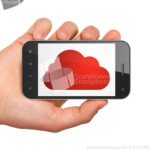 Image of Cloud computing concept: Cloud on smartphone