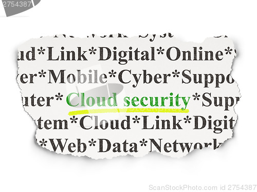 Image of Cloud networking concept: Cloud Security on Paper background