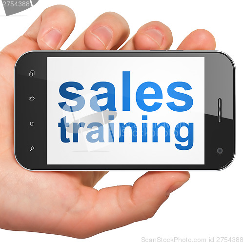 Image of Marketing concept: Sales Training on smartphone