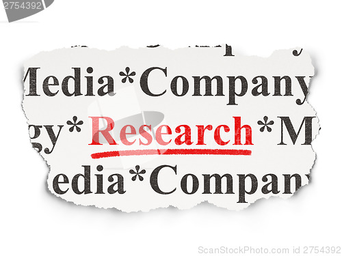 Image of Advertising concept: Research on Paper background