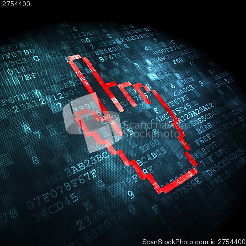 Image of Web design concept: Mouse Cursor on digital background