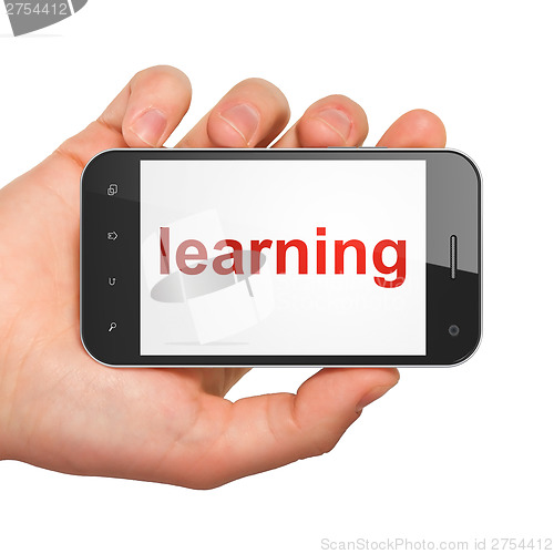 Image of Education concept: Learning on smartphone