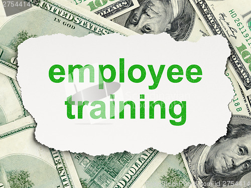 Image of Education concept: Employee Training on Money background