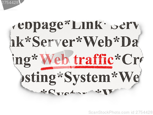 Image of Web design concept: Web Traffic on Paper background
