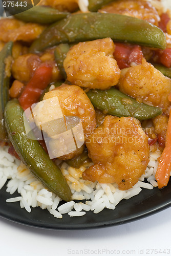 Image of general tsao shrimp with rice