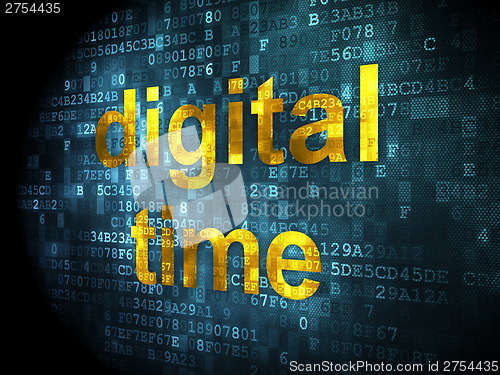 Image of Timeline concept: Digital Time on digital background