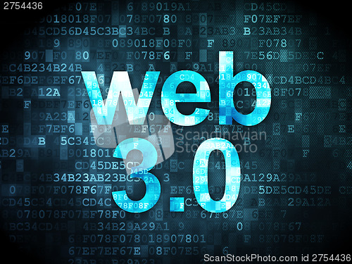 Image of SEO web development concept: Web 3.0 on digital background