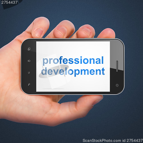 Image of Education concept: Professional Development on smartphone