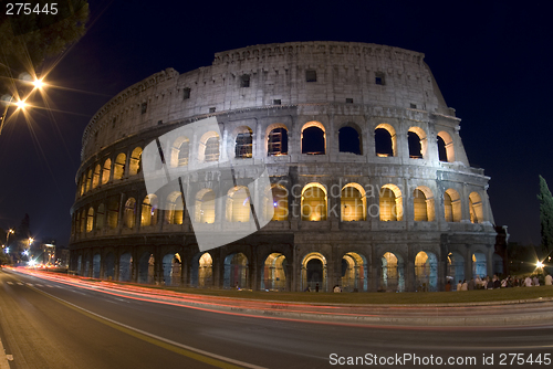 Image of colosseum at night dusk