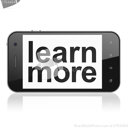 Image of Education concept: Learn More on smartphone