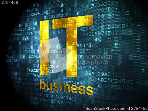 Image of Business concept: IT Business on digital background