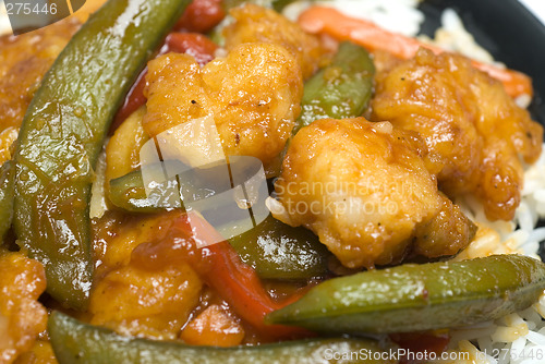 Image of general tsao shrimp with rice