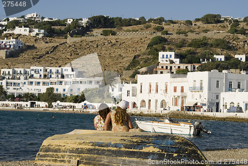 Image of greek island scene in harbor