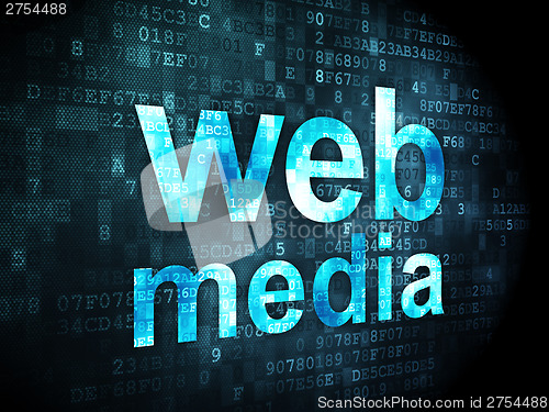 Image of SEO web development concept: Web Media on digital background