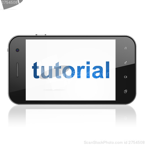 Image of Education concept: Tutorial on smartphone