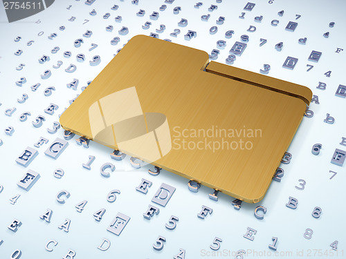 Image of Finance concept: Golden Folder on digital background