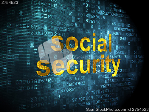 Image of Security concept: Social Security on digital background