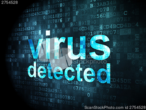 Image of Protection concept: Virus Detected on digital background