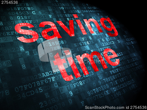 Image of Time concept: Saving Time on digital background
